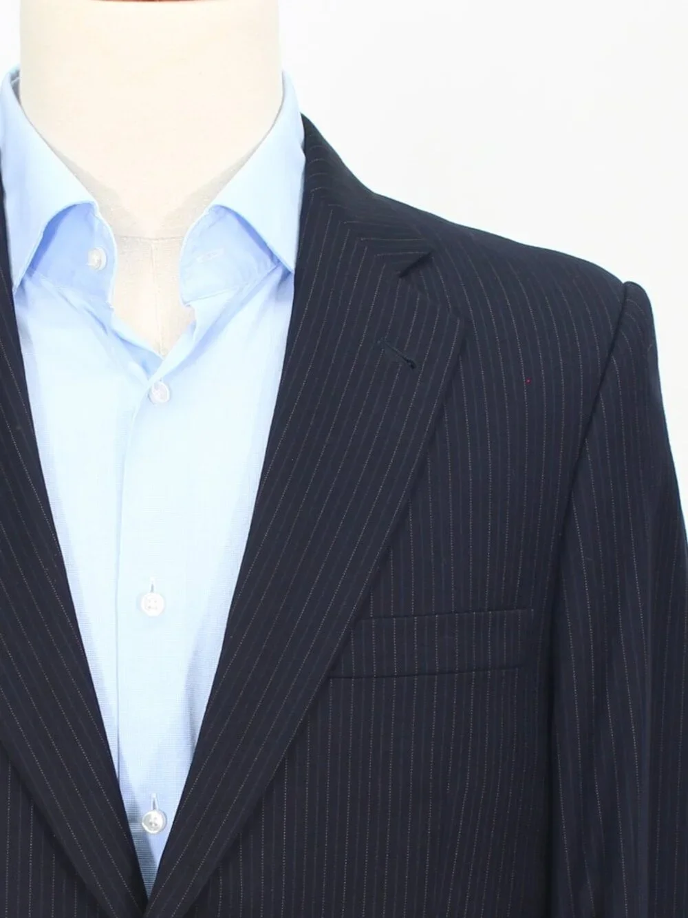 Burberry 41S 36x26 Navy Full Suit 2-Button Stripe R925
